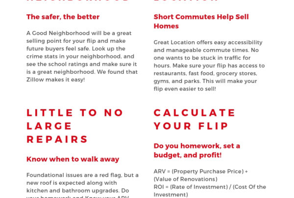 Infographic for house flipping tips