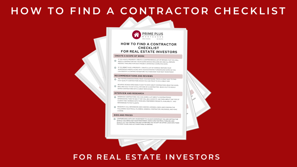 How To Find A Contractor Checklist For Real Estate Investors